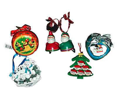 #ad Christmas Ornament Lot Assorted Six Piece Multi colored Merry Xmas Decorations