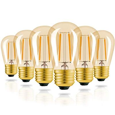 #ad 2 Watt S14 Amber Replacement Glass Bulbs 2200k Dimmable E26 Led Light Bulbs For