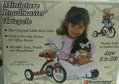 #ad New Vintage Miniature 12quot; Roadmaster Childs Toy Tricycle Display Doll