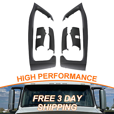 #ad Black LH RH Side Pair Mirror Arm Cover Set For Volvo VNL Truck 2004 2020
