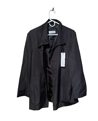 #ad Calvin Klein Men’s Slim RainBlack Trench Coat Size 36 Short NEW W TAGS Jacket