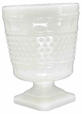 #ad Napco Planter White Milk Glass Footed Pedestal Hobnail Vase Vintage 1180 Plants
