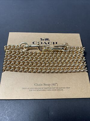 COACH Shoulder Crossbody Chain Strap 46quot; Metal Gold Tone F31126 New