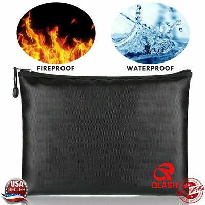 2000℉ Fire Proof money Bag Fireproof Document Pouch Waterproof Safe Cash US
