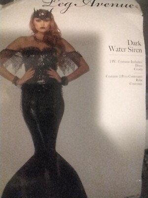 #ad Wicked Dark Water Siren Dress Mask Arm Cuffs Necklace Costume MISSING CROWN