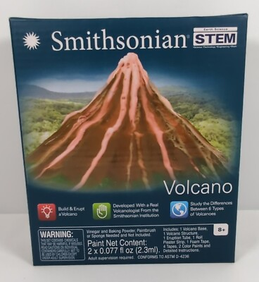 Smithsonian STEM Earth Science Build amp; Erupt a Volcano Kit Toy Ages 8 NEW
