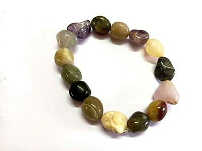 #ad Jet Energized Multi Stone Tumbled Bracelet Approx. 6 inch Long 30 40 Grams.