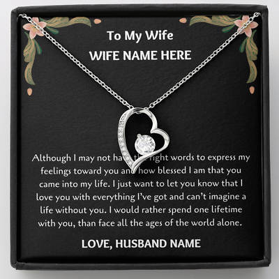 Custom To My Wife Necklace Christmas Gifts For Women Anniversary Gift For Wife