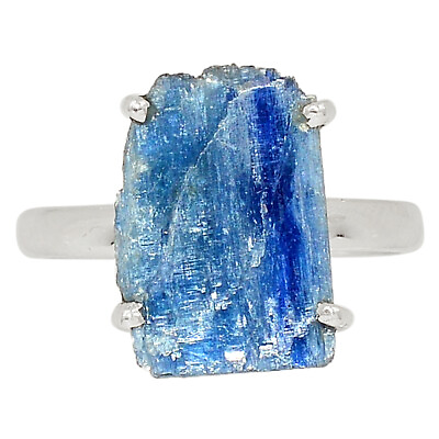 #ad Natural Kyanite Rough Brazil 925 Sterling Silver Ring Jewelry s.10 ALLR 25187