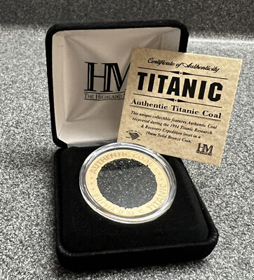 #ad Titanic Authentic Coal Coin From 1994 Expedition Highland Mint with COA