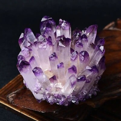 #ad 310g New Find Amethyst Phantom Cluster Geode Mineral Specimen Crystal Decor
