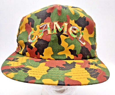 #ad Vintage Camel ￼Cigarettes Camouflage Camo Hat Made USA Snapback Cap 80s 90s