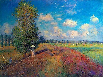 #ad Poppy Field in Summer by Claude Monet art painting print