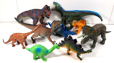 #ad Dinosaur Toys Lot Mixed of 9 Figures Approximately 5 10.5quot;