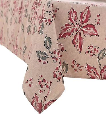#ad Food Network Ribbed Winter Garden Floral Tablecloth Fabric Table Cloth 60x120