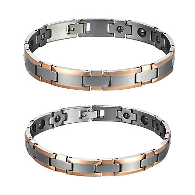 #ad Couples Mens Women Tungsten Carbide Bracelet Magnetic Stone Therapy Helath Chain