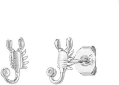 #ad Scorpion Punk 925 Sterling Silver Earrings for Women Men CZ Studs Cool Teens
