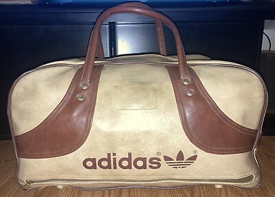 Adidas Vintage 70s Peter Black Boston Bag Rare Original Beige Brown HongKong