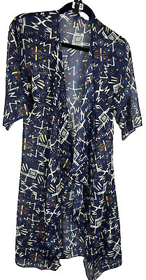 #ad NEW LuLaRoe Women#x27;s Shirley Blue Kimono Sheer Cover Up Eccentric Size S