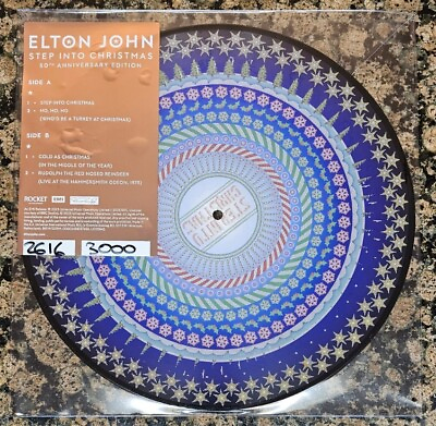 #ad #ad Elton John Step Into Christmas Zoetrope Picture Disc Vinyl # 3000 Blood Records