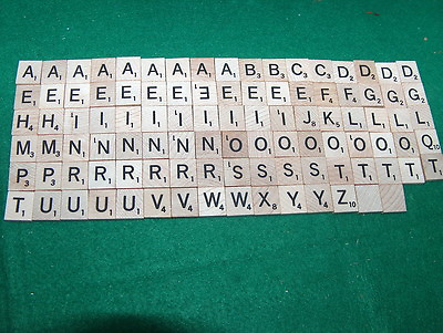 100 Authentic Scrabble Tiles Wooden Letters Replacement craft wood genuine