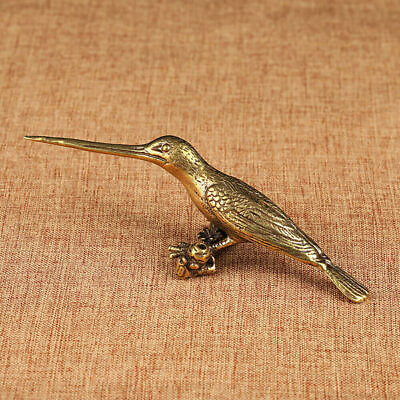 Antique Solid Brass Birds Figurines Statue Hummingbird Tea Knife Home Decor