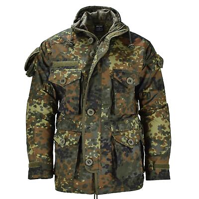 Mil Tec Brand Jacket RipStop Smock German army Flecktarn Camo Parka Men#x27;s wear