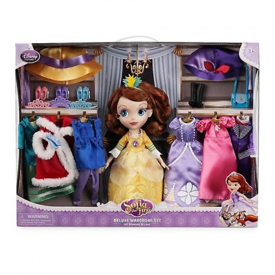 #ad Disney Store Sofia The First Doll Deluxe Wardrobe Gift Play Set 6 Outfit Clothes