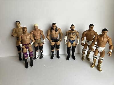 #ad 7 Mattel WWE WWF Wrestling Action Figures Lot Punk Rusev Ziggler Barrett Ryder