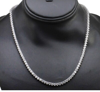 QVC Epiphany 14.50 carats Sterling Silver Cubic Zirconia Tennis 18quot; Necklace