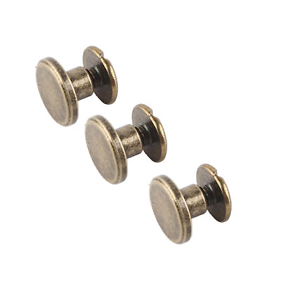 #ad 20pcs Flat Head Copper Brass Screws Nuts Nails Rivets Craft Accessories 5mm YEK