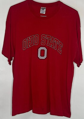 #ad Ohio State Buckeyes NCAA XLarge T Shirt Jerzees Red Adult Short Sleeve T Shirt
