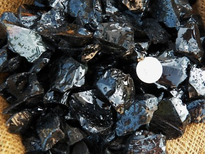 #ad 2000 Carat Lots of Black Obsidian Rough Plus a Very Nice FREE Faceted Gemstone