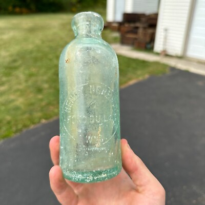 #ad Vintage Early 1900s Henry Nehring Soda Blob Hutchinson Bottle Fond du Lac Wis