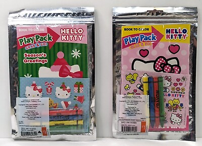 Hello Kitty lot 2 Play Pack Grab amp; Go Coloring Book Stickers Crayons Toys 2013
