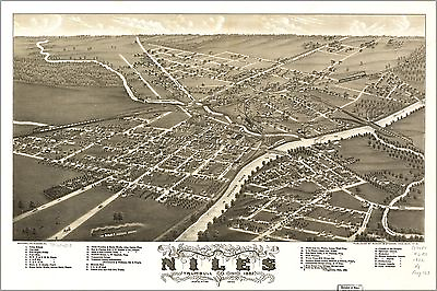 #ad #ad Poster Many Sizes; Panoramic Map Of Niles Ohio 1882
