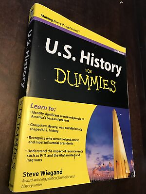 #ad U. S. History for Dummies by Steve Wiegand 2009 Trade Paperback