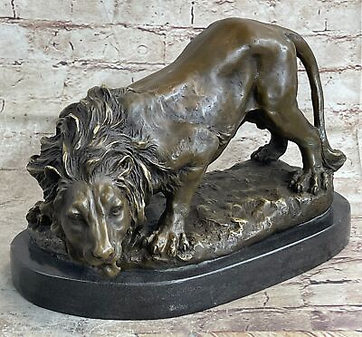 Statue Lion Lioness Art Deco Style Art Nouveau Style Bronze Hot Cast Signed Sale