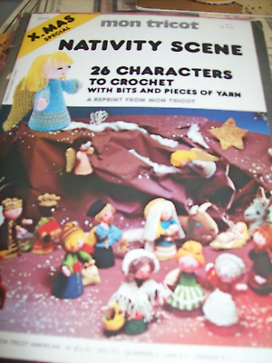 #ad NATIVITY SCENE MON TRICOT Crochet Knit Pattern Book 1977 26 Characters