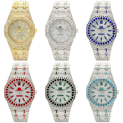 #ad 43mm Montres Carlo Luxury Men#x27;s Women 1.4k Embellished Stones Fashion Watch