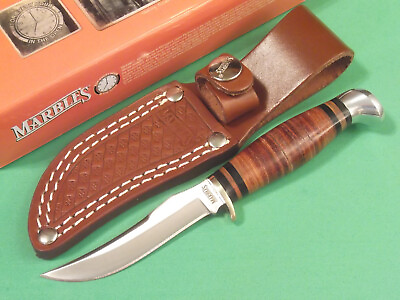 MARBLES MR396 SMALL HUNTER Stacked Leather fixed blade knife 6 1 4quot; overall NEW