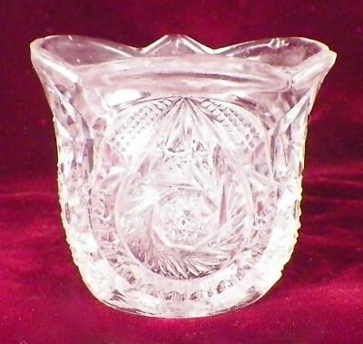 #ad #ad Childs Toy Sugar Bowl Base Buzz Star Whirligig US Glass 15101 Clear EAPG As Is