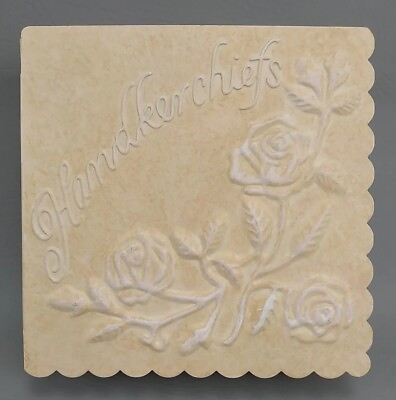 #ad Embossed Handkerchief Tin with Roses