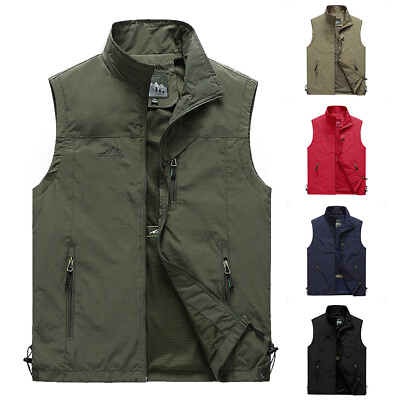 Jacket Sport Tops Waistcoat Vest Sleeveless Coat Breathable Mesh Lining Casual