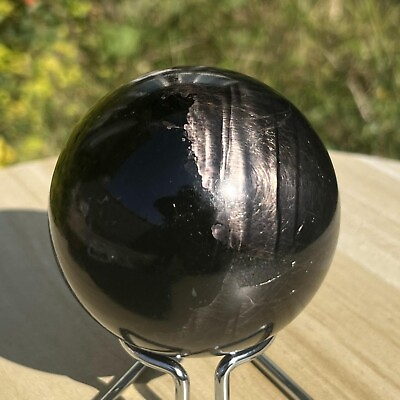 #ad 860g Rare Natural Energy Hypersthene Sphere Crystal Gemstone Mineral Healing
