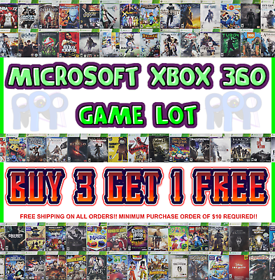 #ad Microsoft Xbox 360 Games Lot 🎮 Buy 3 Get 1 Free 🎮 Free Shipping $10 Minimum
