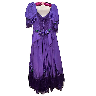 #ad Vintage 60’s Womens purple Silk Long maxi Cinderella Dress evening Gown