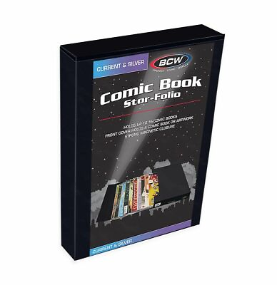 #ad BCW Comic Book Stor Folio Current amp; Silver Holds up to 15 Comic Books