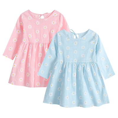 #ad Clothes Kids Spring Princess Casual Print Toddler Girls Dresses Baby Girls