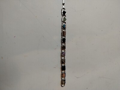 #ad Polished Stone Crystal Bracelet